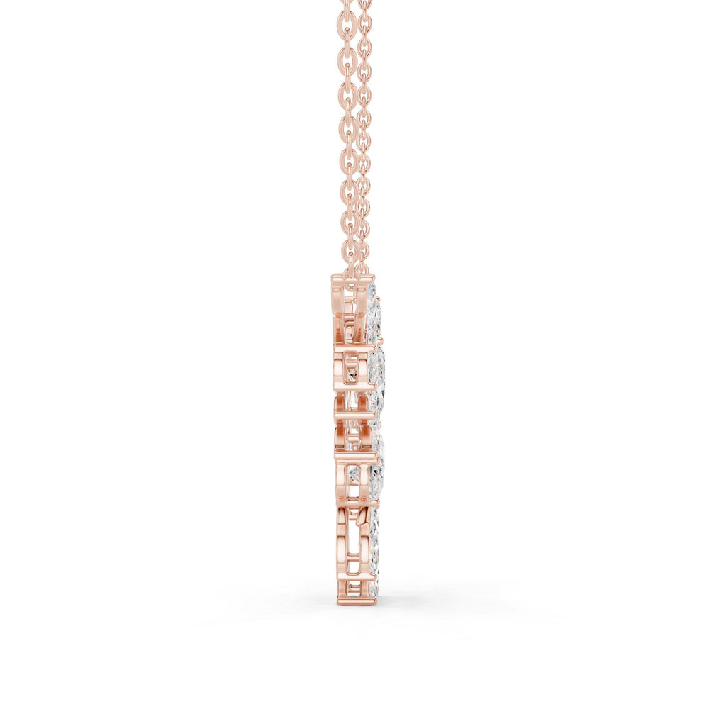 Marquise & Pear Moissanite Leaf Spray Mangalsutra Necklace – 925 Sterling Silver, 18K Gold Vermeil