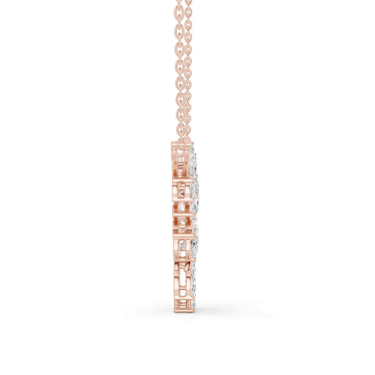Marquise & Pear Moissanite Leaf Spray Mangalsutra Necklace – 925 Sterling Silver, 18K Gold Vermeil