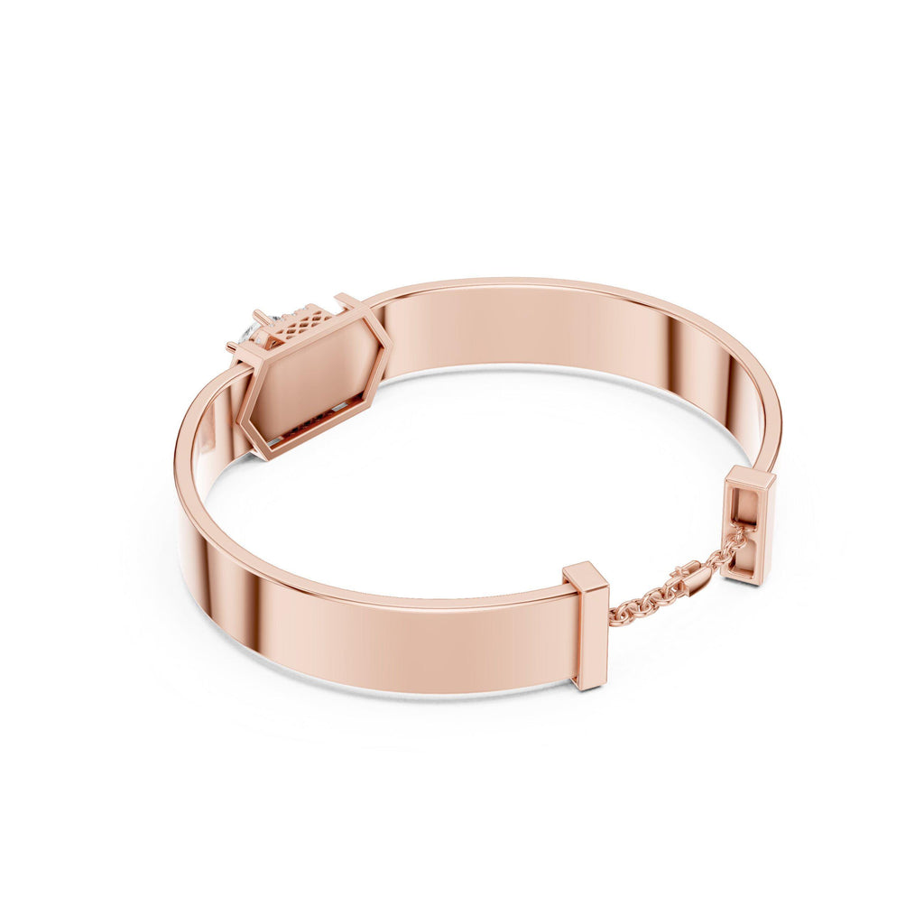 18K Gold Vermeil Men's Moissanite Cuff Bracelet | 925 Sterling Silver, Modern Luxury