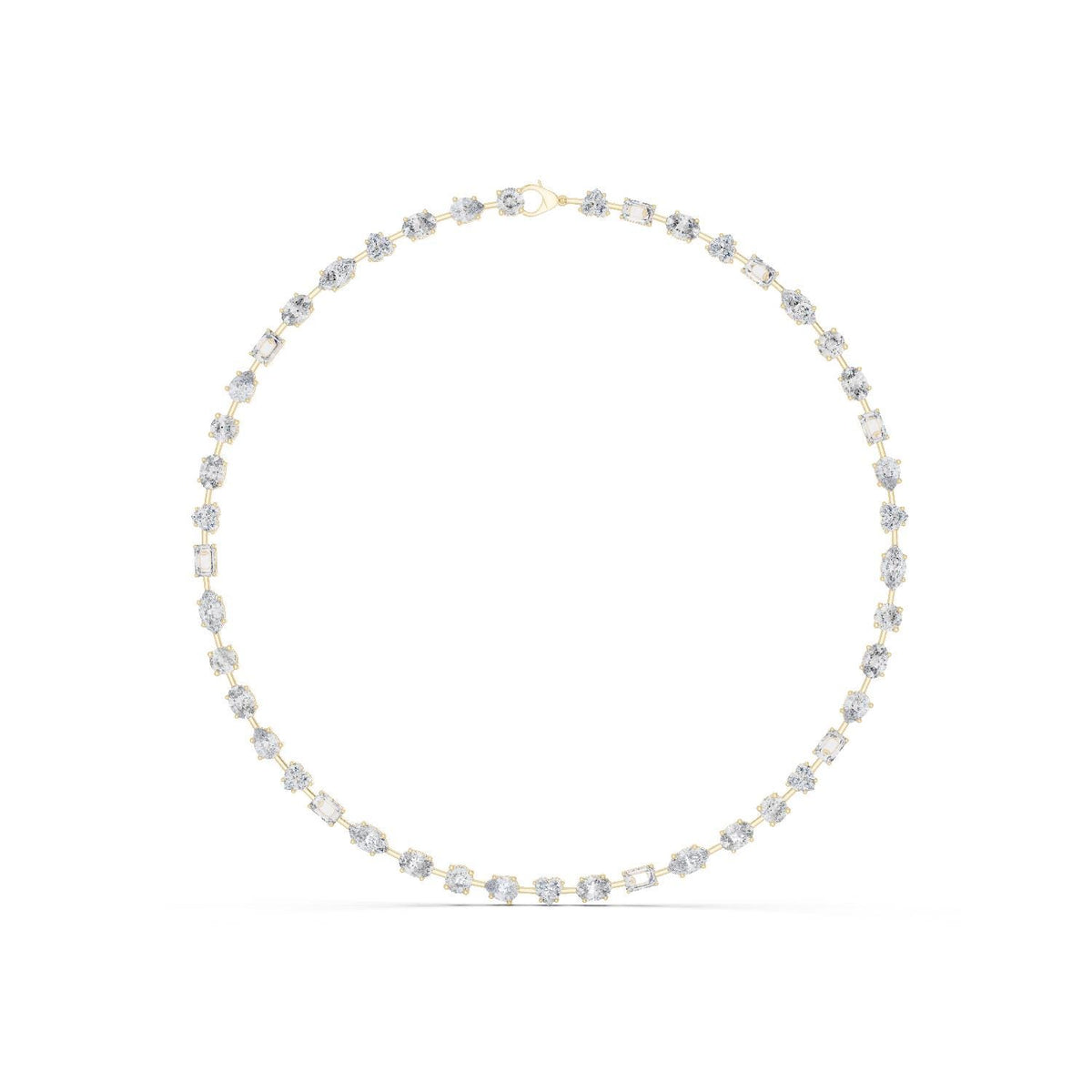 Moissanite Necklace – 925 Sterling Silver, 18K White Gold Vermeil