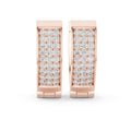 Moissanite Pavé Wide Huggie Hoop Earrings – 925 Sterling Silver, 18K Gold Vermeil