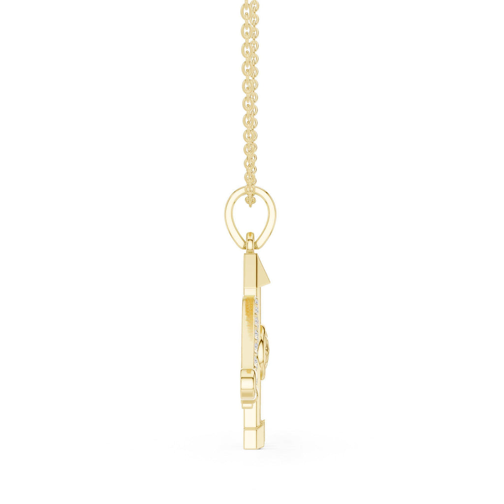 Moissanite Trishul & Om Pendant Necklace – 925 Sterling Silver, 18K Gold Vermeil