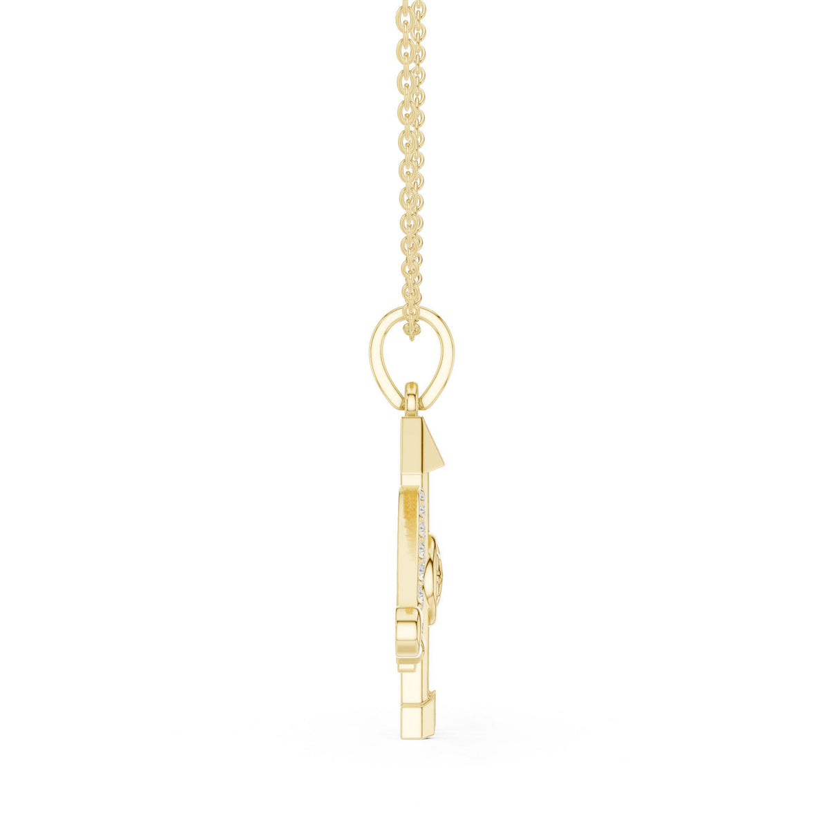 Moissanite Trishul & Om Pendant Necklace – 925 Sterling Silver, 18K Gold Vermeil