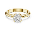 Round Moissanite Solitaire Ring with Side Accents, 6mm – 925 Sterling Silver, 18K Gold Vermeil