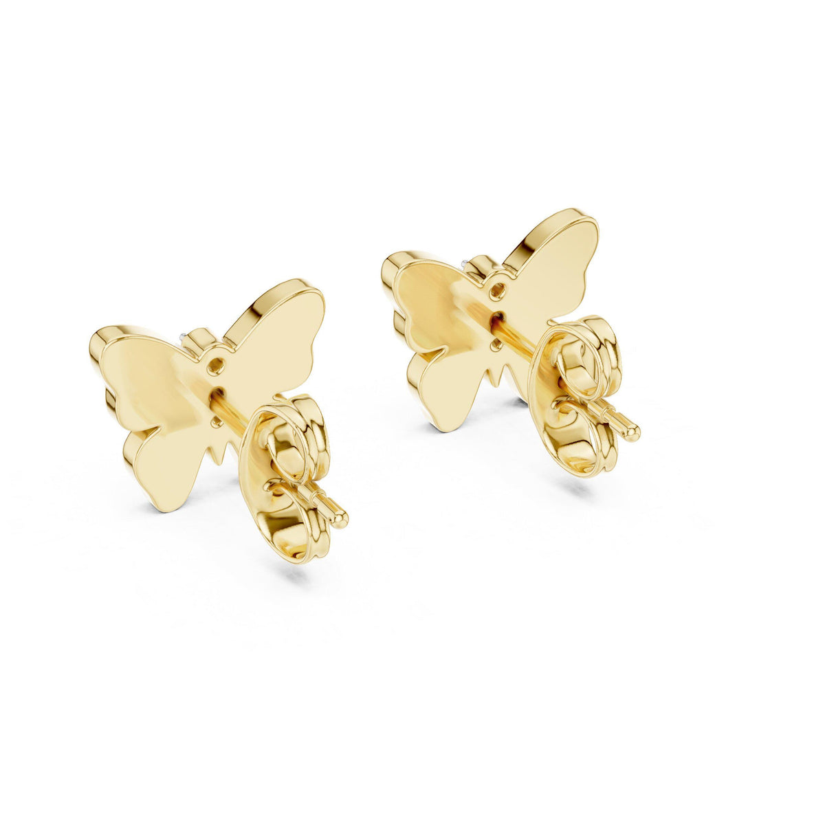 Moissanite & Enamel Butterfly Earrings – 925 Sterling Silver, 18K Gold Vermeil