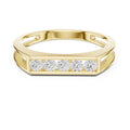 Men's Open-Band Moissanite Ring with Pavé Bar – 925 Sterling Silver, 18K Gold Vermeil