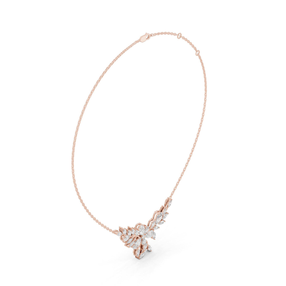 Marquise & Pear Moissanite Leaf Spray Mangalsutra Necklace – 925 Sterling Silver, 18K Gold Vermeil