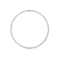 Baguette Moissanite Tennis Necklace – 925 Sterling Silver, 18K Gold Vermeil