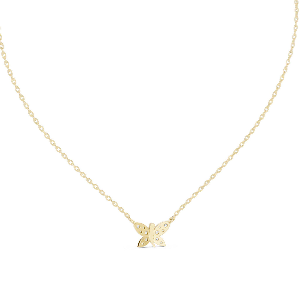 Marquise Moissanite Butterfly Necklace – 925 Sterling Silver, 18K Gold Vermeil