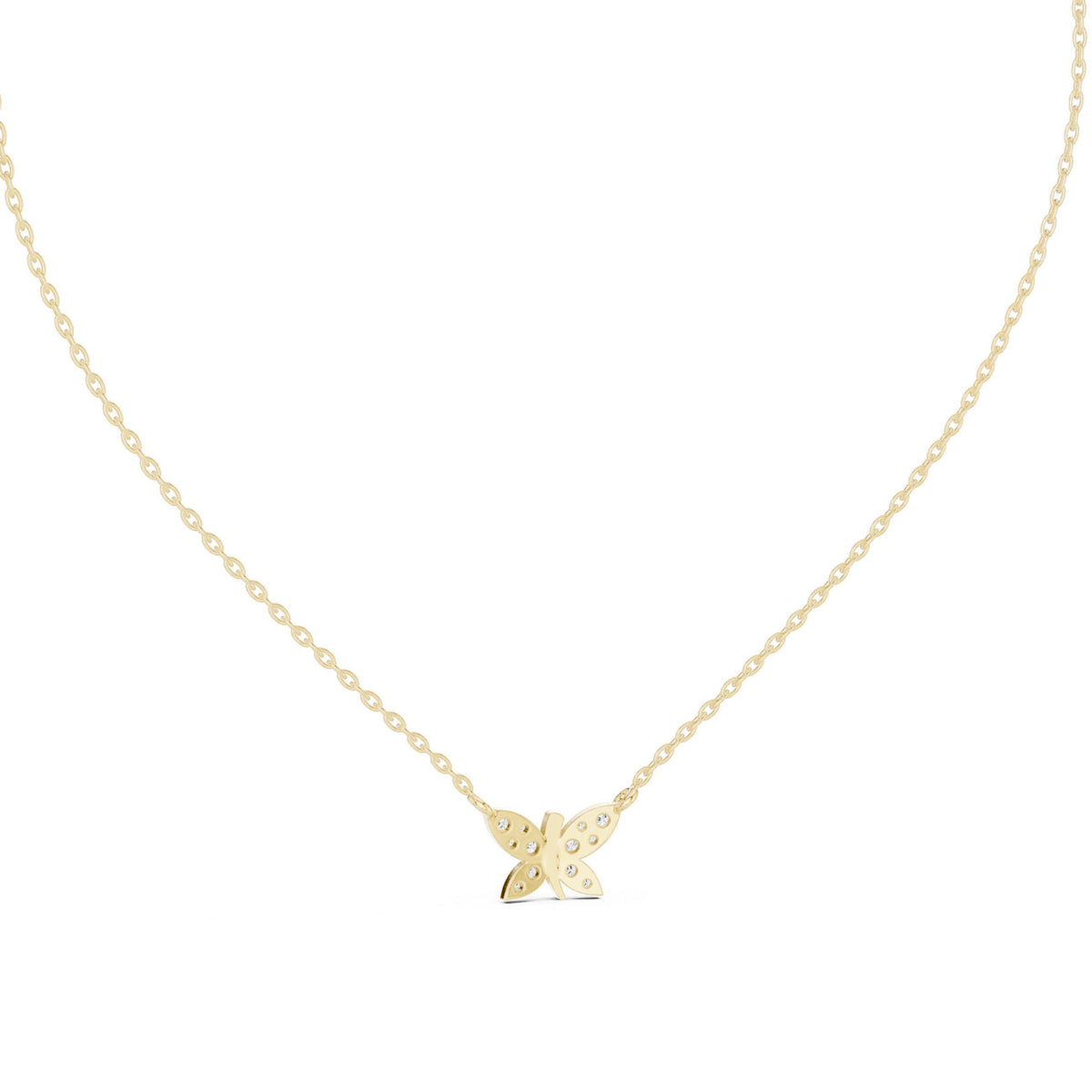 Marquise Moissanite Butterfly Necklace – 925 Sterling Silver, 18K Gold Vermeil