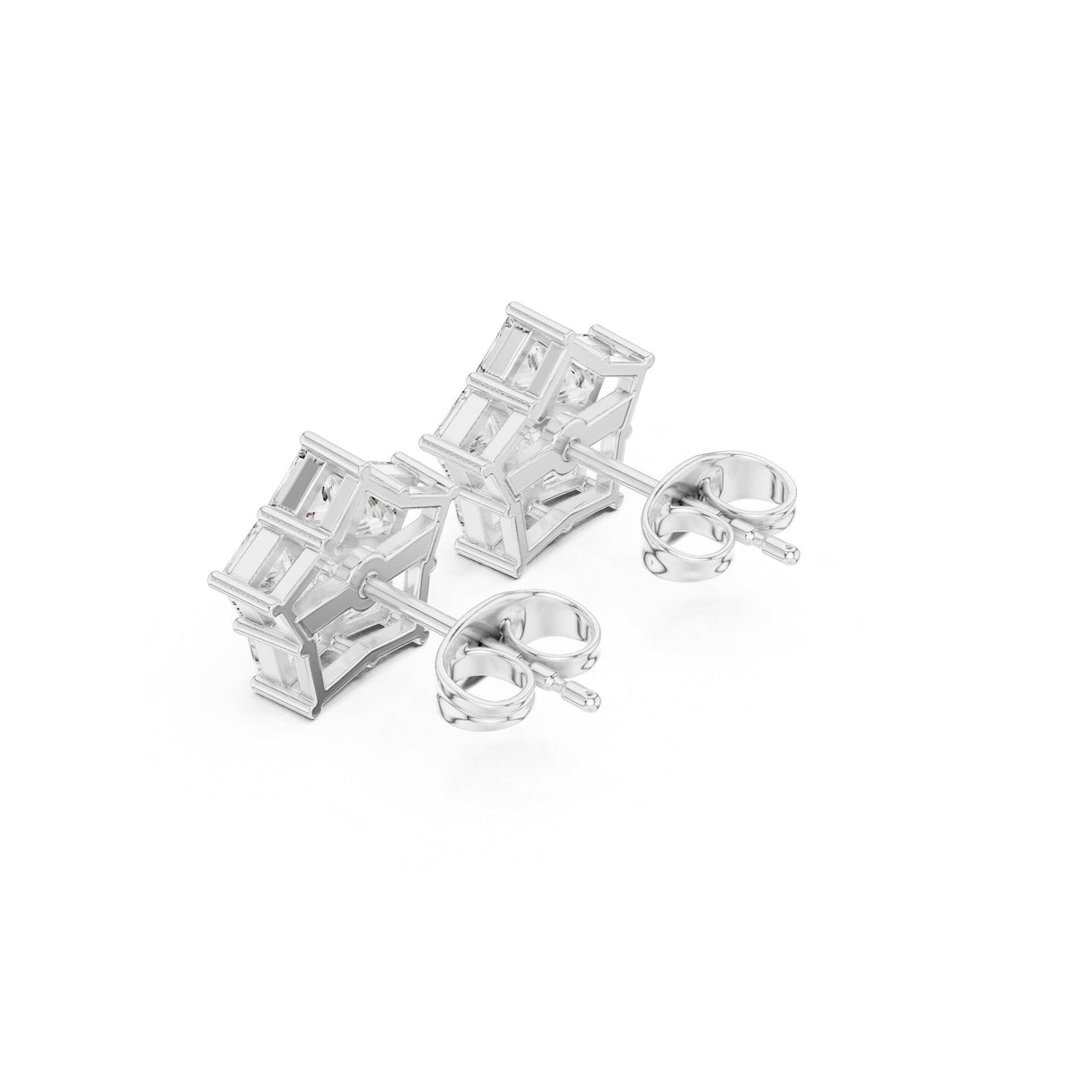 Pear Moissanite Star Cluster Stud Earrings – 925 Sterling Silver, 18K Gold Vermeil