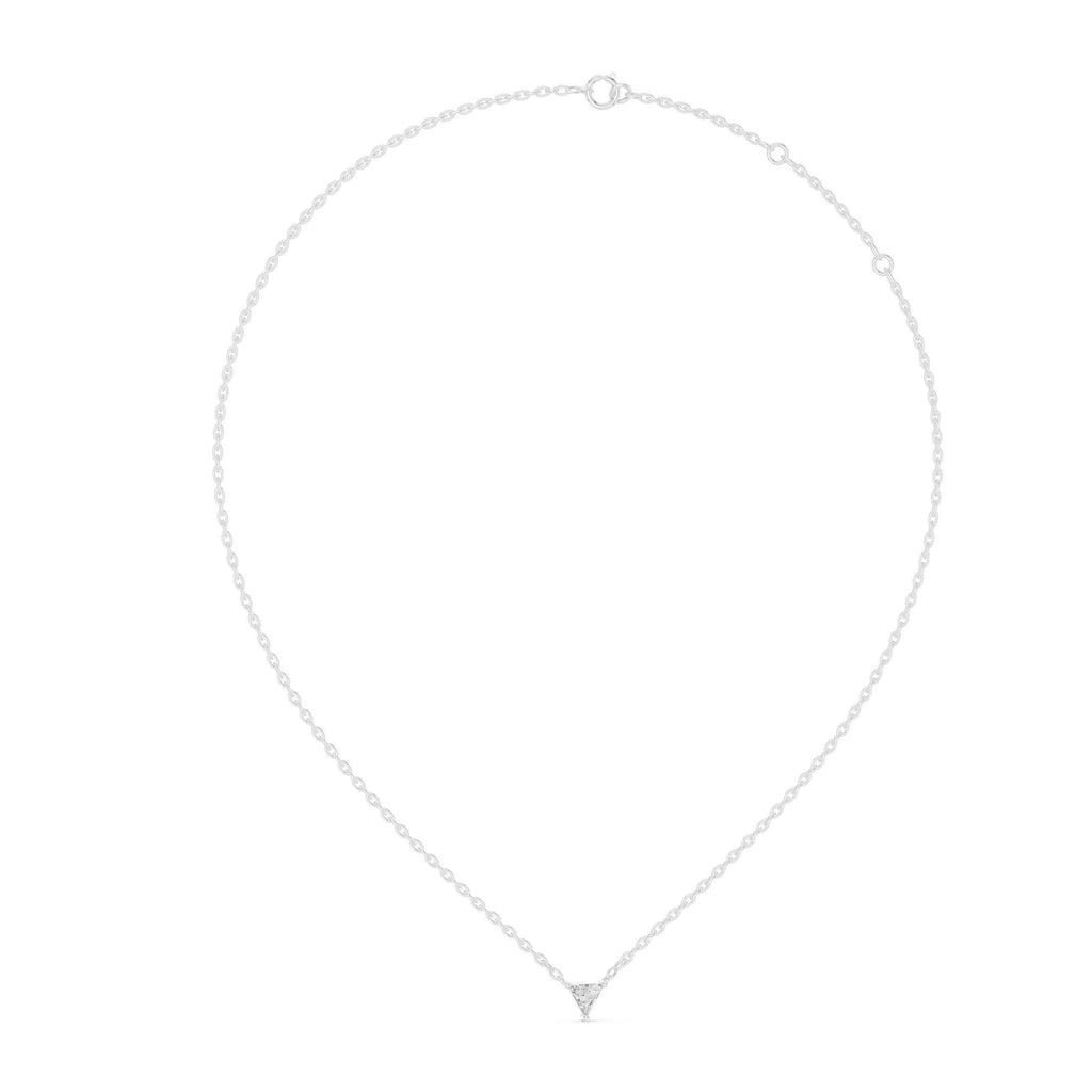 Trillion Moissanite Solitaire Necklace – 925 Sterling Silver, 18K Gold Vermeil