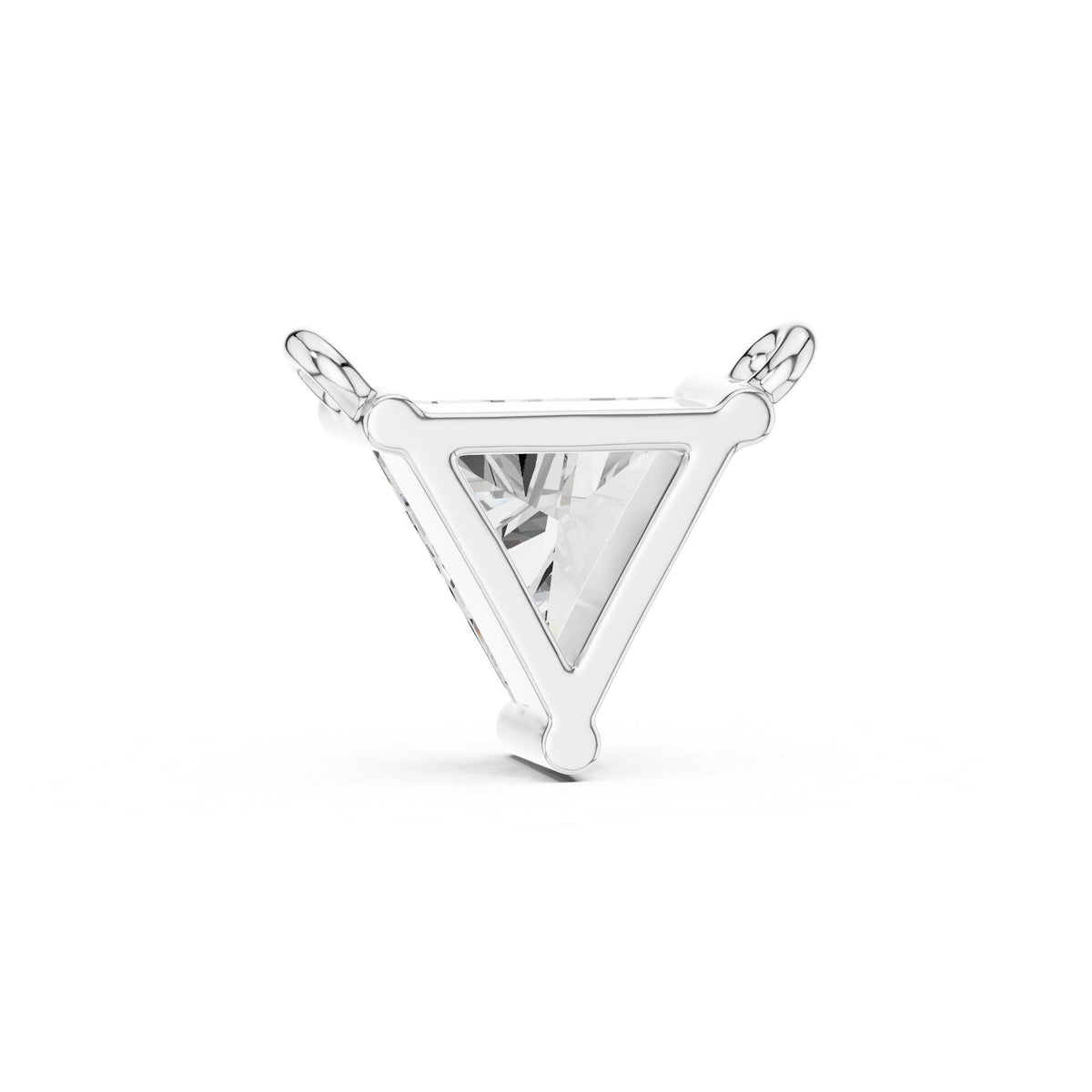 Trillion Moissanite Solitaire Necklace – 925 Sterling Silver, 18K Gold Vermeil