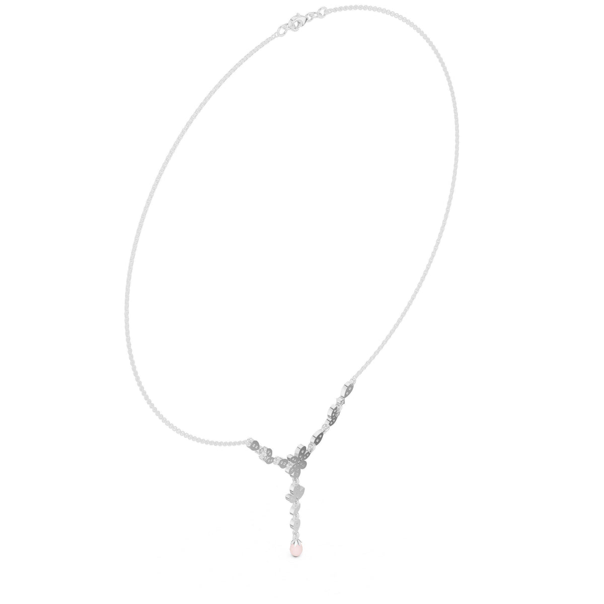 Moissanite Cluster Y-Lariat Necklace – 925 Sterling Silver, 18K Gold Vermeil