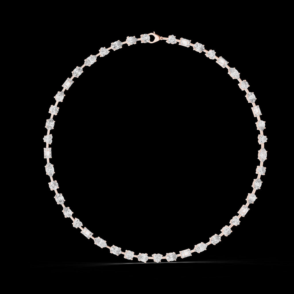 Moissanite Necklace – 925 Sterling Silver, 18K White Gold Vermeil