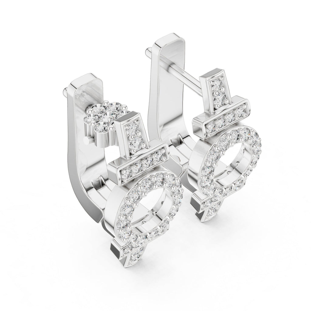 Moissanite Pavé Geometric Circle Earrings – 925 Sterling Silver, 18K Gold Vermeil