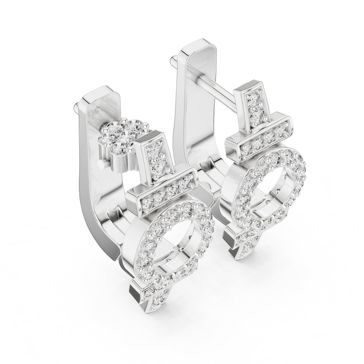 Moissanite Pavé Geometric Circle Earrings – 925 Sterling Silver, 18K Gold Vermeil