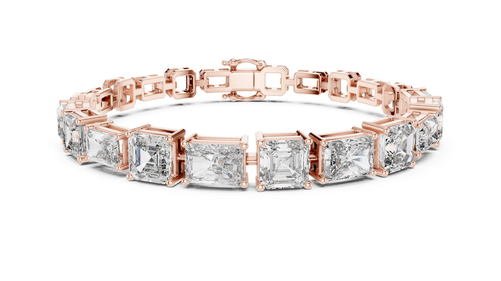 Emerald & Cushion-Cut Moissanite Tennis Bracelet – 925 Sterling Silver, 18K Gold Vermeil