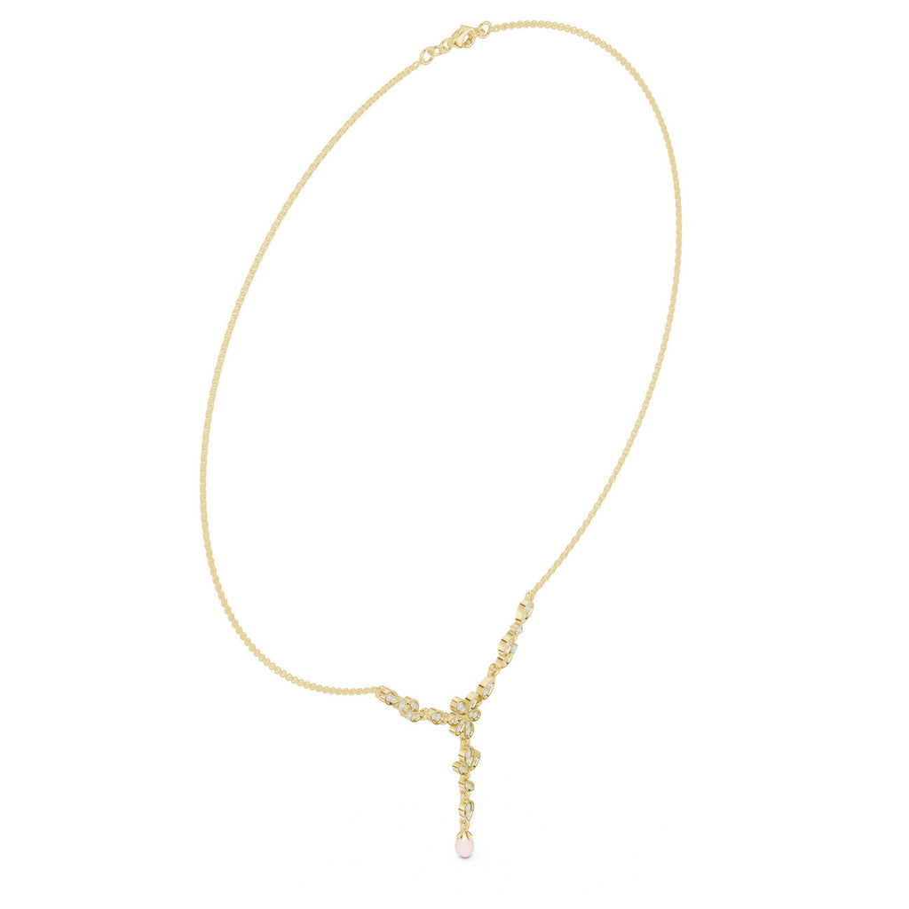 Moissanite Cluster Y-Lariat Necklace – 925 Sterling Silver, 18K Gold Vermeil