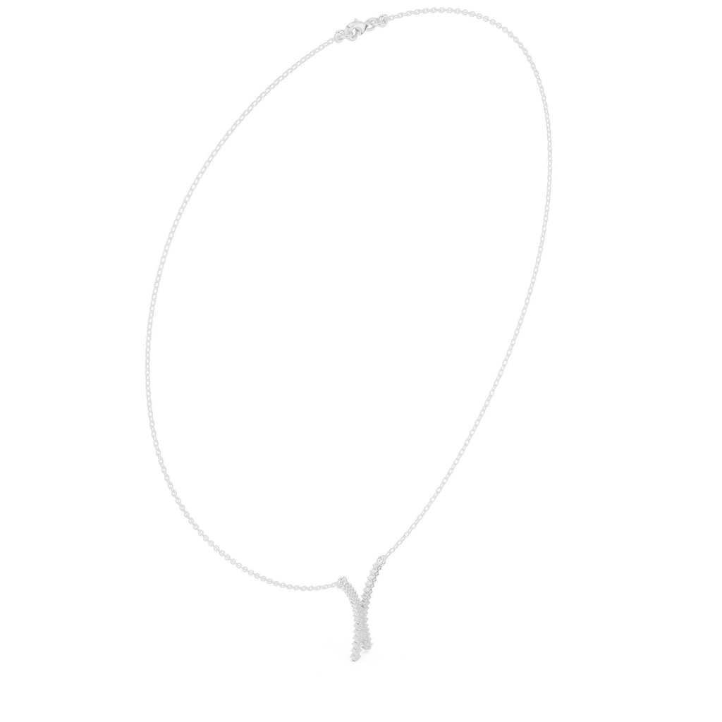 Moissanite Pavé Wishbone Necklace – 925 Sterling Silver, 18K Gold Vermeil