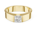 Men's 5.5mm Princess-Cut Moissanite Ring – 925 Sterling Silver, 18K Gold Vermeil
