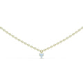 Baguette & Round Moissanite Cluster Charm Necklace – 925 Sterling Silver, 18K Gold Vermeil