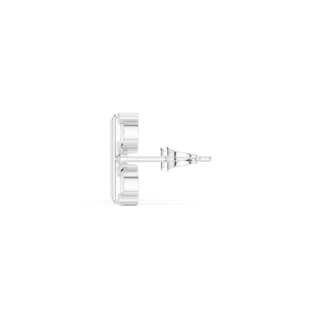 Round Moissanite Four-Square Stud Earrings – 925 Sterling Silver, 18K Gold Vermeil
