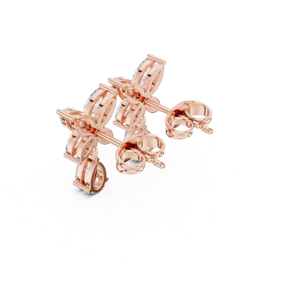 Marquise Moissanite Butterfly Drop Earrings – 925 Sterling Silver, 18K Gold Vermeil
