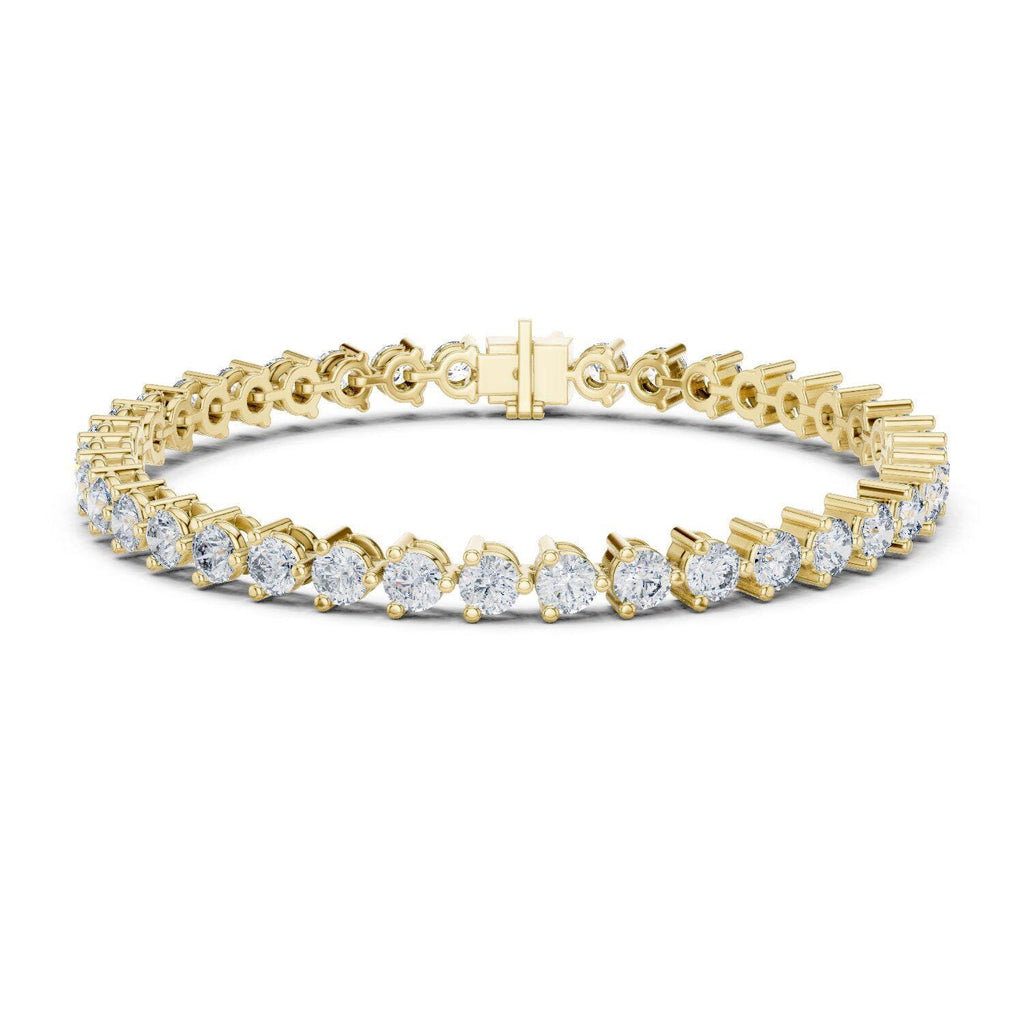 4mm Round Moissanite Tennis Bracelet – 925 Sterling Silver, 18K Gold Vermeil