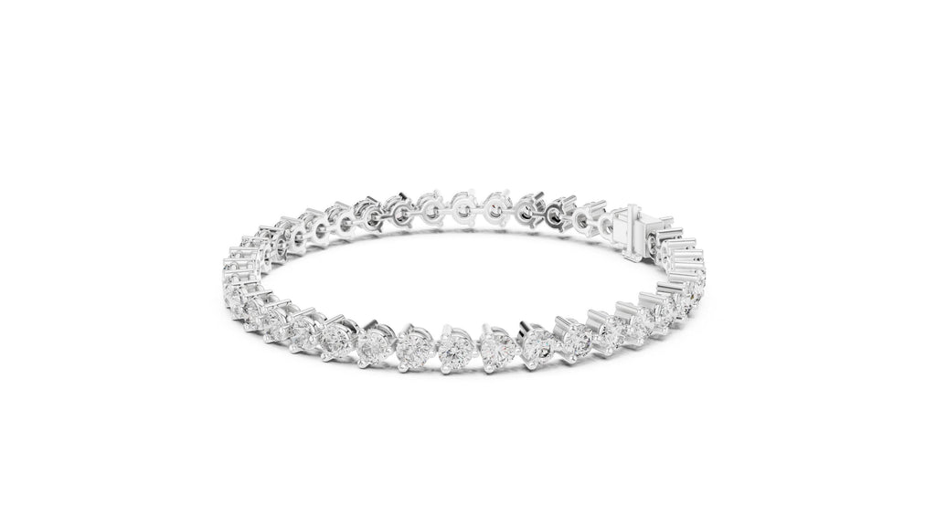 4mm Round Moissanite Tennis Bracelet – 925 Sterling Silver, 18K Gold Vermeil