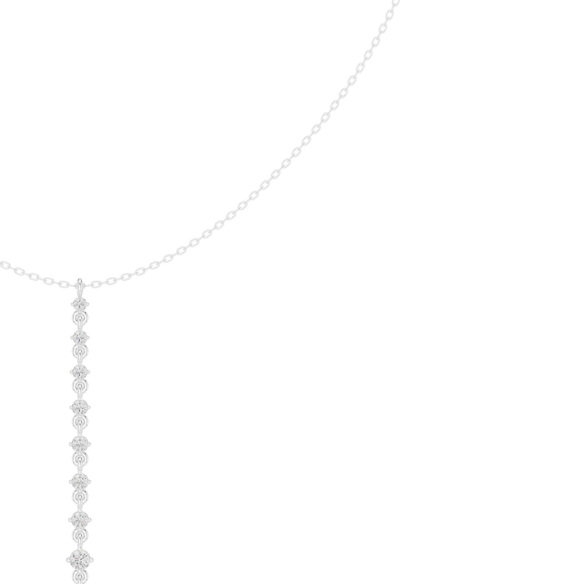 Moissanite Linear Drop Lariat Necklace – 925 Sterling Silver, 18K Gold Vermeil