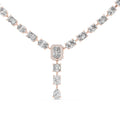 Mixed-Cut Moissanite Y-Drop Tennis Necklace – 925 Sterling Silver, 18K Gold Vermeil