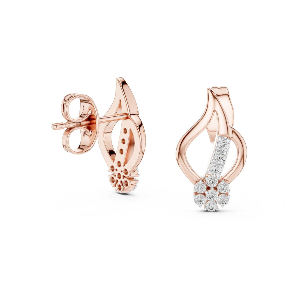 Moissanite Flame Cluster Stud Earrings – 925 Sterling Silver, 18K Gold Vermeil