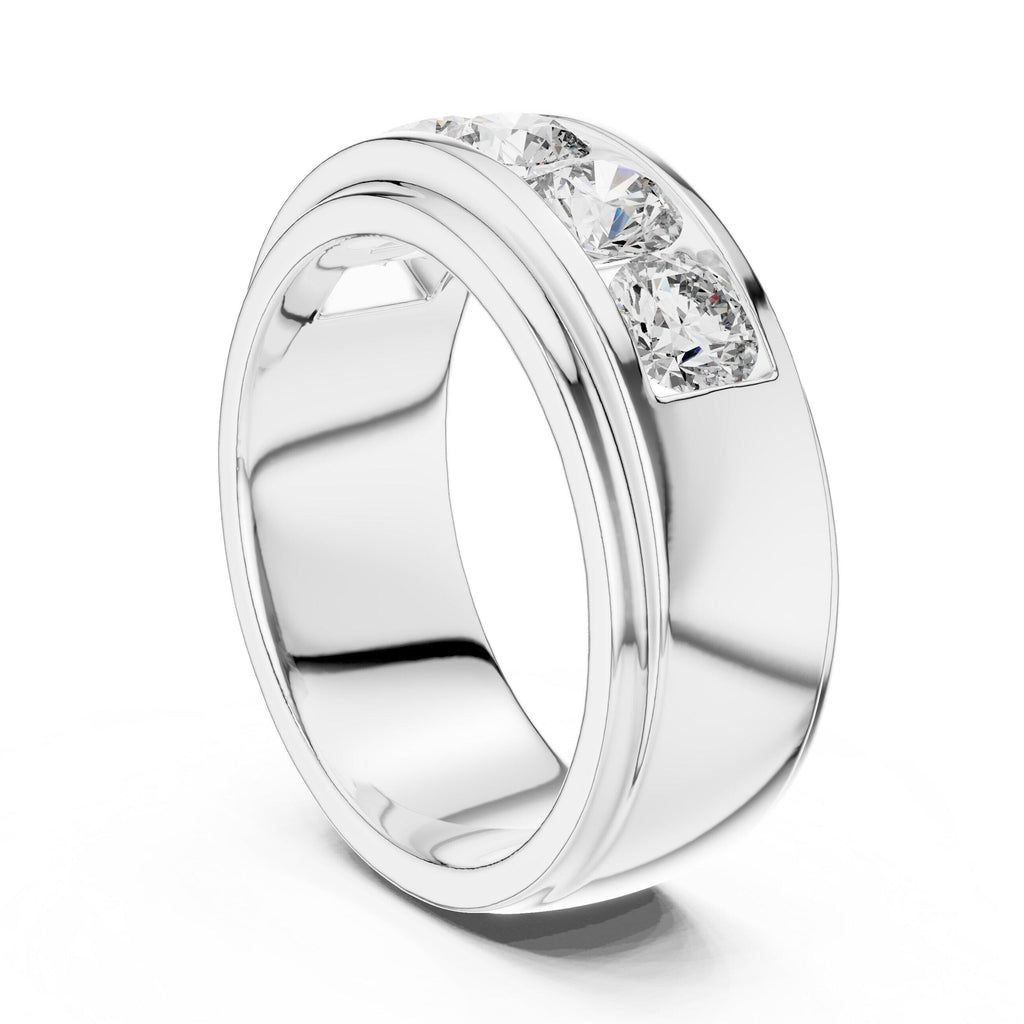 Wide Channel-Set Moissanite Band – 925 Sterling Silver, 18K Gold Vermeil