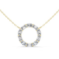 Moissanite Eternity Circle Necklace – 925 Sterling Silver, 18K Gold Vermeil