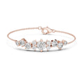 Graduated Moissanite Cluster Chain Bracelet – 925 Sterling Silver, 18K Gold Vermeil