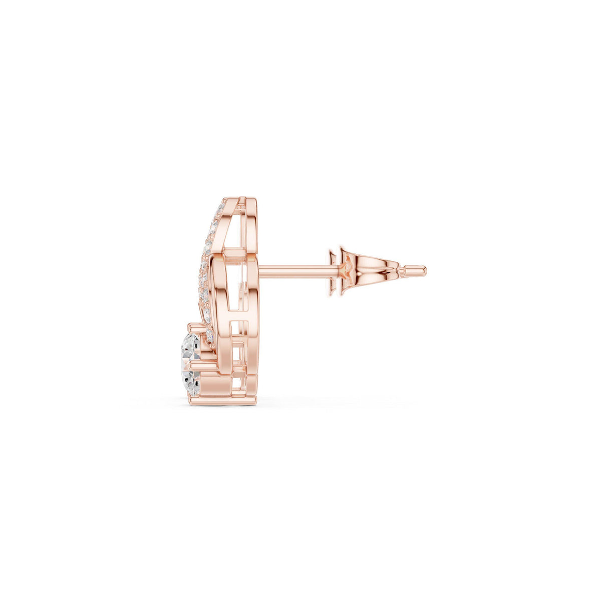 Pear Moissanite Swirl Stud Earrings – 925 Sterling Silver, 18K Gold Vermeil