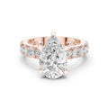 Pear Moissanite Ring with Pavé Band – 925 Sterling Silver, 18K Gold Vermeil