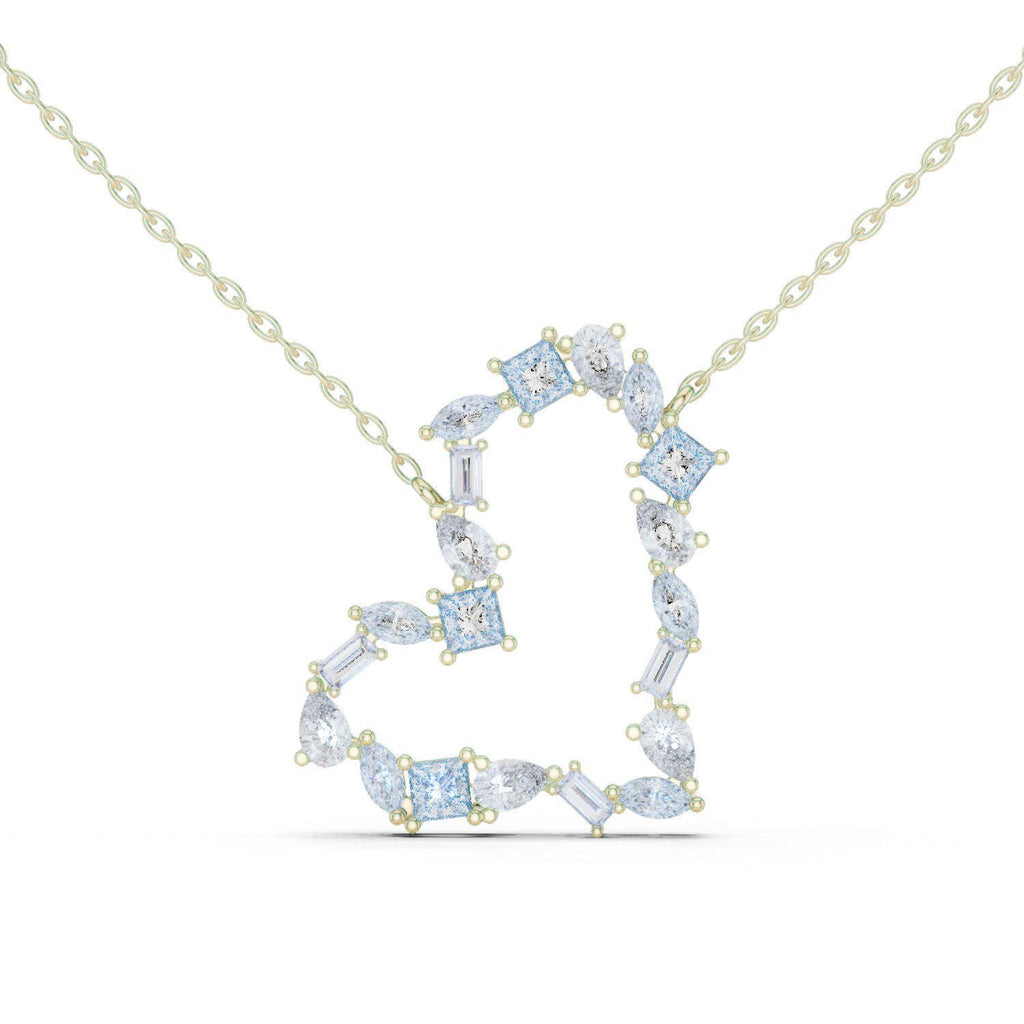 Pear & Baguette Moissanite V Necklace – 925 Sterling Silver, 18K Gold Vermeil