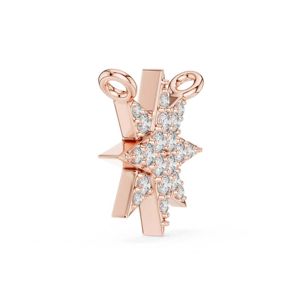 Moissanite Eight-Point Star Necklace – 925 Sterling Silver, 18K Gold Vermeil