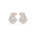 Marquise Moissanite Leaf Cluster Stud Earrings – 925 Sterling Silver, 18K Gold Vermeil