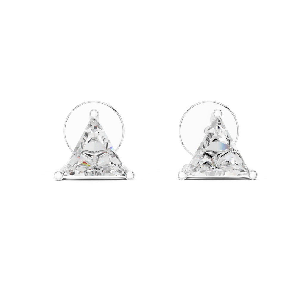 Trillion Moissanite Stud Earrings – 925 Sterling Silver, 18K Gold Vermeil