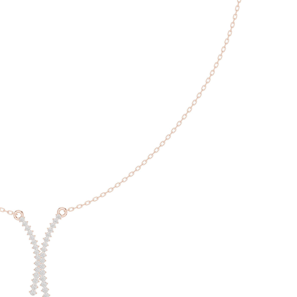 Moissanite Pavé Wishbone Necklace – 925 Sterling Silver, 18K Gold Vermeil