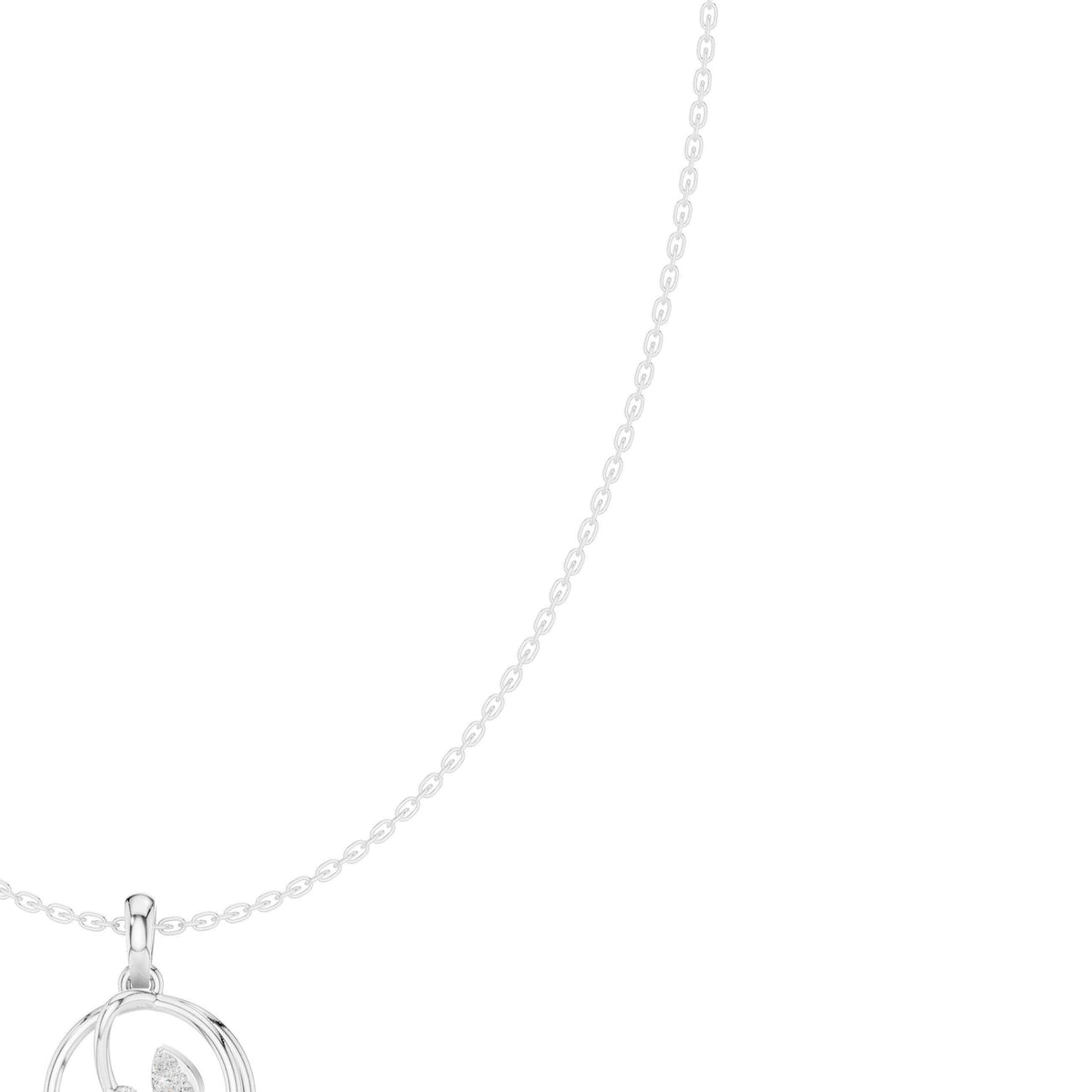 Pear Moissanite Open Swirl Pendant Necklace – 925 Sterling Silver, 18K Gold Vermeil