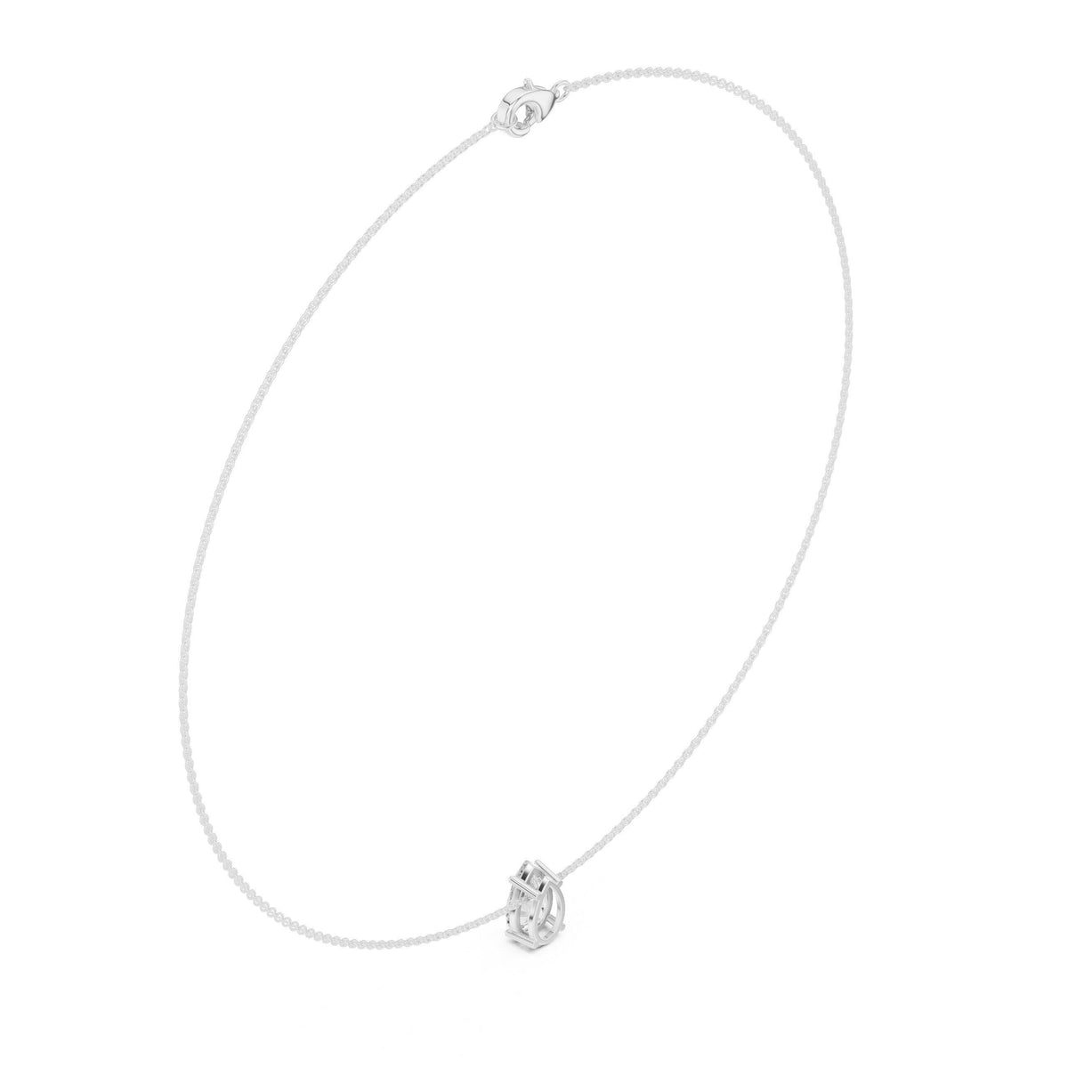 Pear Moissanite Solitaire Necklace – 925 Sterling Silver, 18K Gold Vermeil