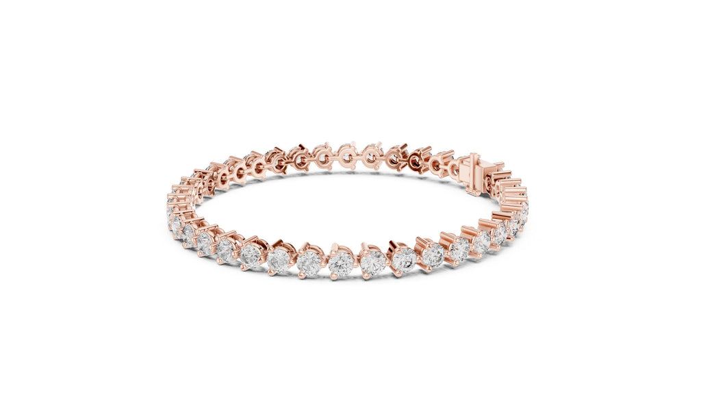 4mm Round Moissanite Tennis Bracelet – 925 Sterling Silver, 18K Gold Vermeil