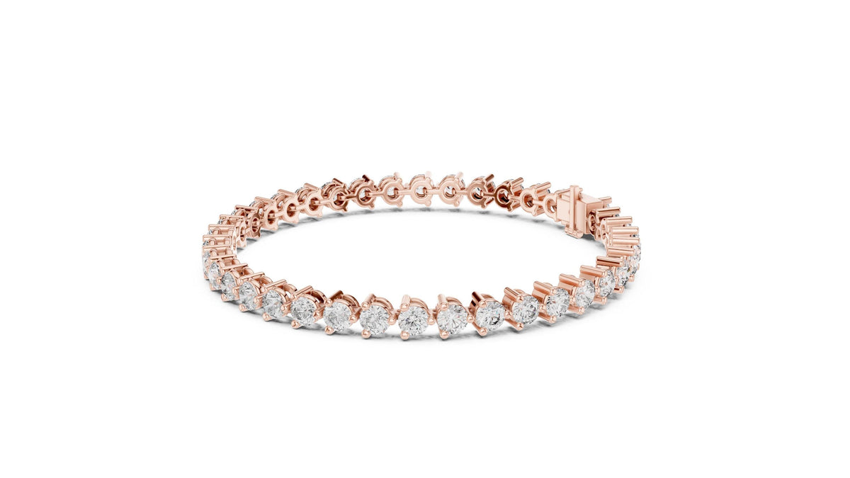 4mm Round Moissanite Tennis Bracelet – 925 Sterling Silver, 18K Gold Vermeil