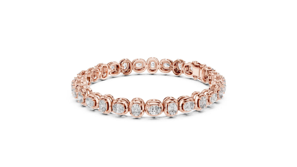 3x4mm Cushion Moissanite Tennis Bracelet – 925 Sterling Silver, 18K Gold Vermeil