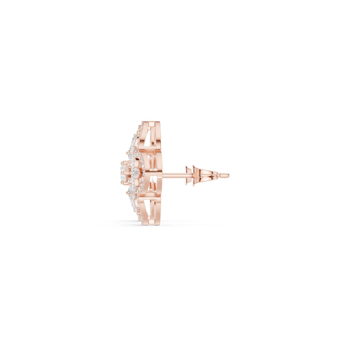 Moissanite Quatrefoil Stud Earrings – 925 Sterling Silver, 18K Gold Vermeil