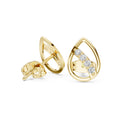 Moissanite Open Teardrop Stud Earrings – 925 Sterling Silver, 18K Gold Vermeil